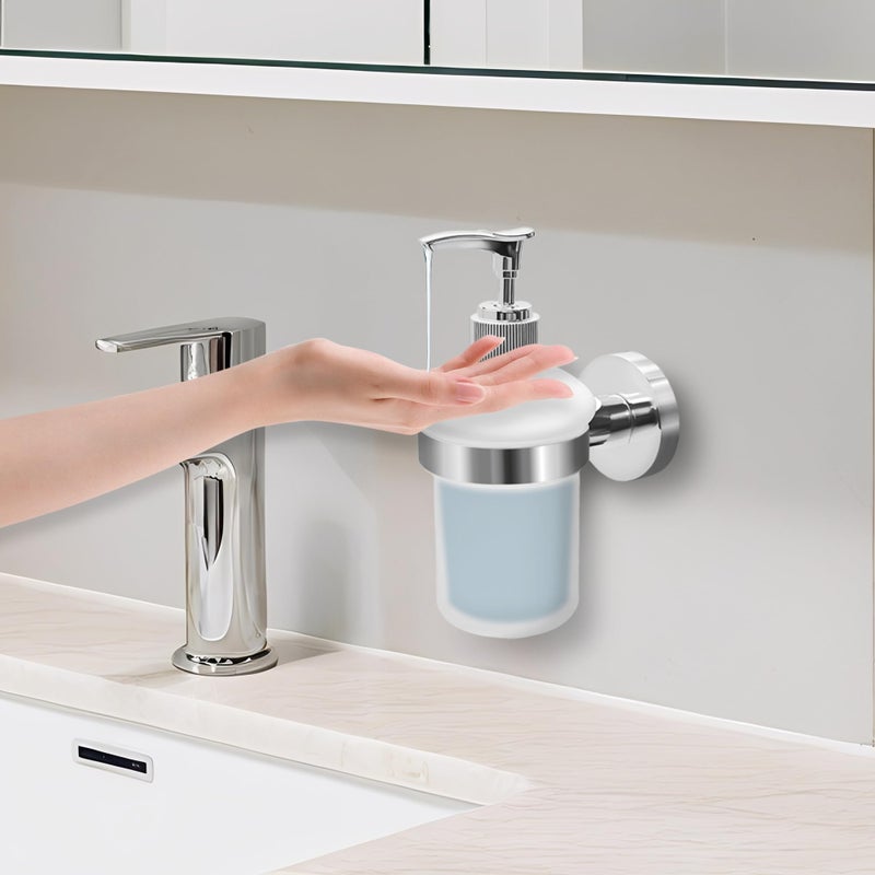 SWETON Bathroom Lavatory Soap Lotion Dispenser Pump Wall Mount with SUS304 Stainless Steel Holder - Image 4